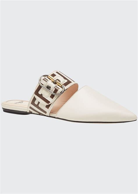 fendi leather flat mules|Sandals & Mules .